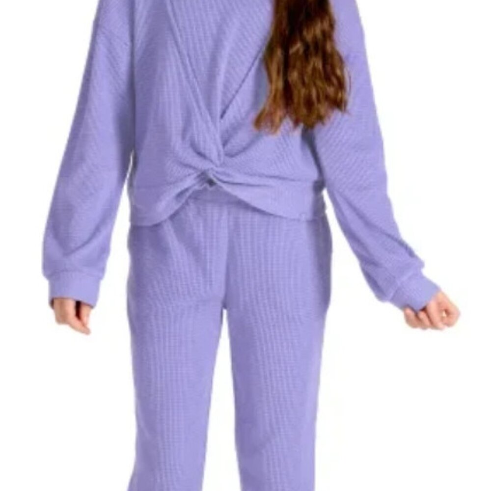 Gerry Girls Size XS 5/6 Purple Waffle Top & Bottom Active Set NWT